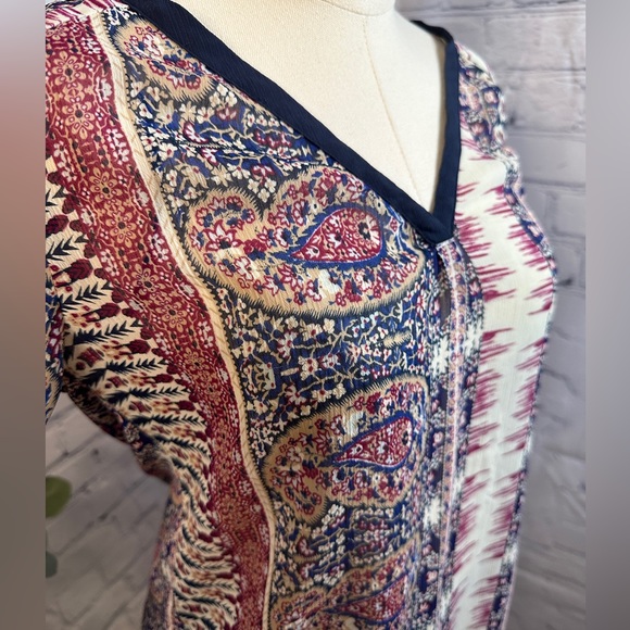 Lucky Multi-colored semi sheer Boho Blouse - Picture 3 of 6